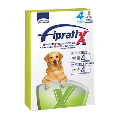 Antiparassitario Fipratix Cane Formevet 40 pipette 4 20 kg - 2