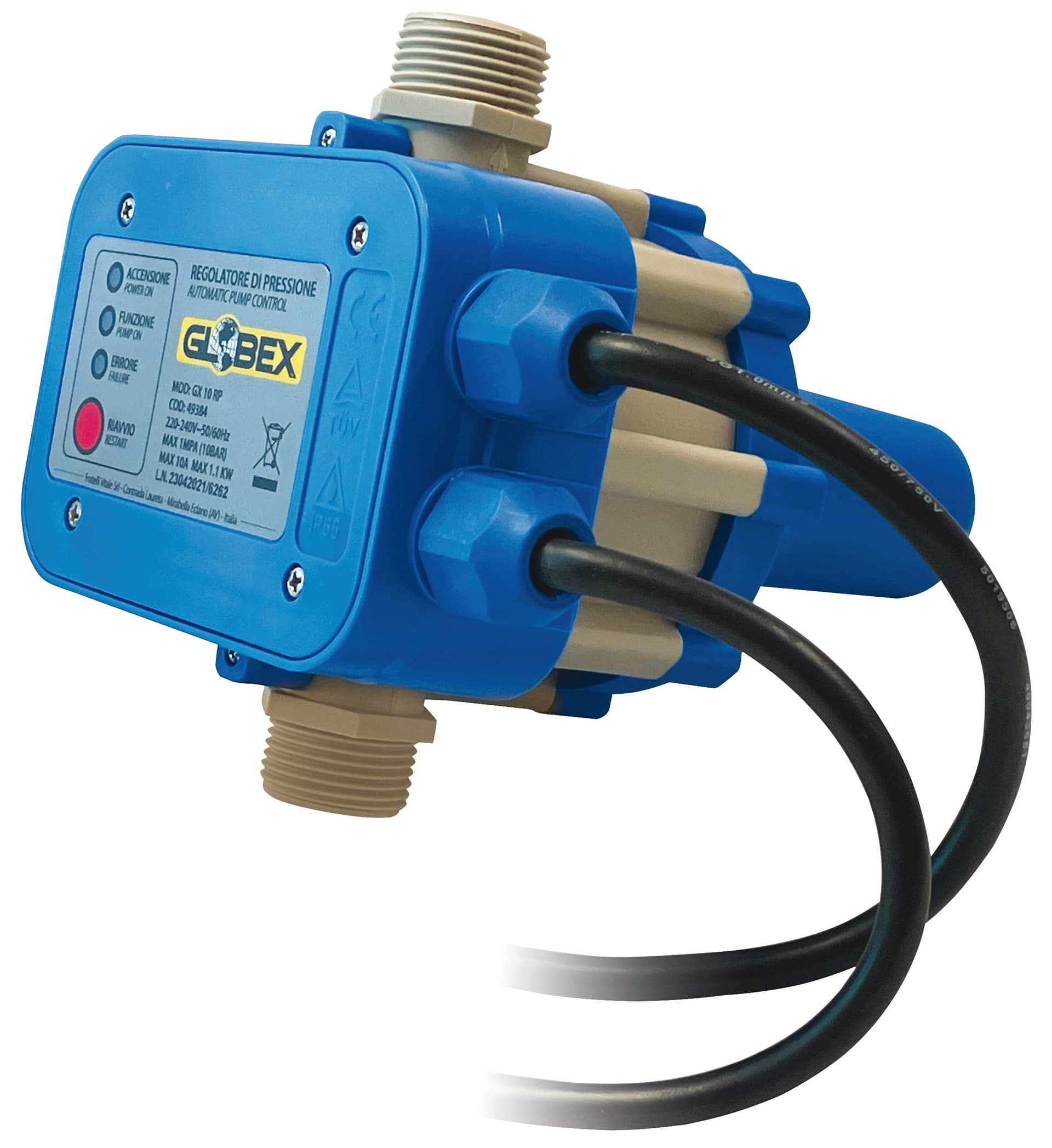 Regolatore di Pressione 10A con Cavi per Elettropompe 1 5 bar Globex - 2
