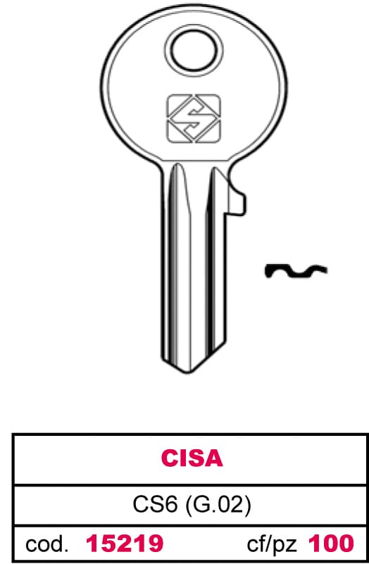 Chiave Ottone CS6 (g.vac 0) Cisa 20 Pezzi Silca - 2