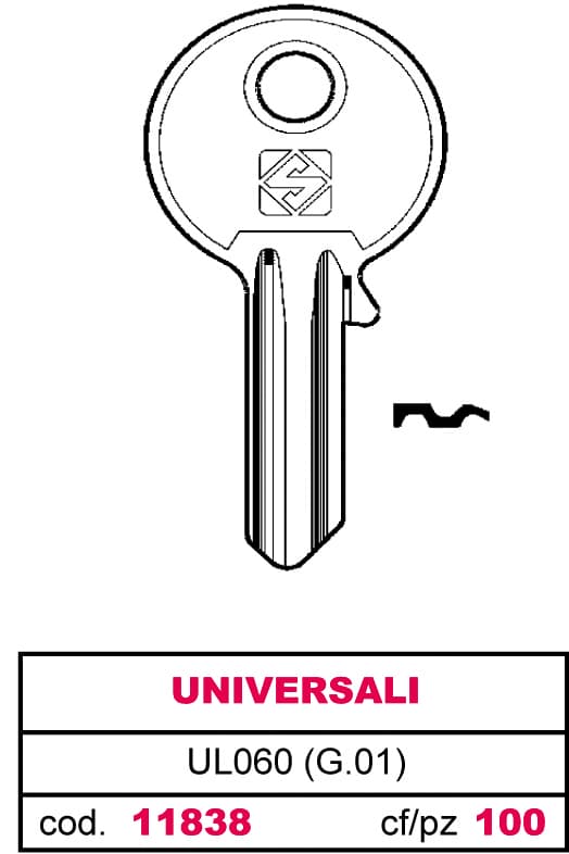 Chiave Ottone UL060 (g.vab 0) Universale 100 Pezzi Silca - 2