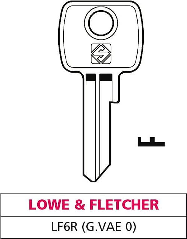 Chiave Ottone LF6R (g. Vae 0) Lowe & Fletcher 10 Pezzi Silca