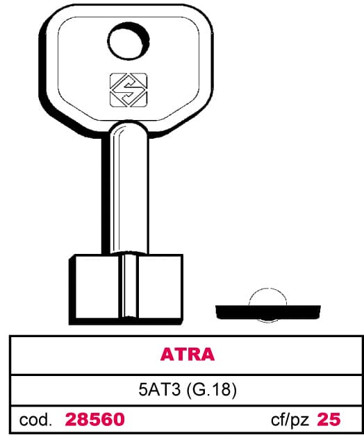 Chiave a Pompa 5AT3 (g.vas 0) Atra 5 Pezzi Silca - 2