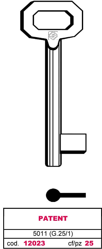 Chiave a Mappa 5011 (g. Vaz 1) Patent 5 Pezzi Silca - 2