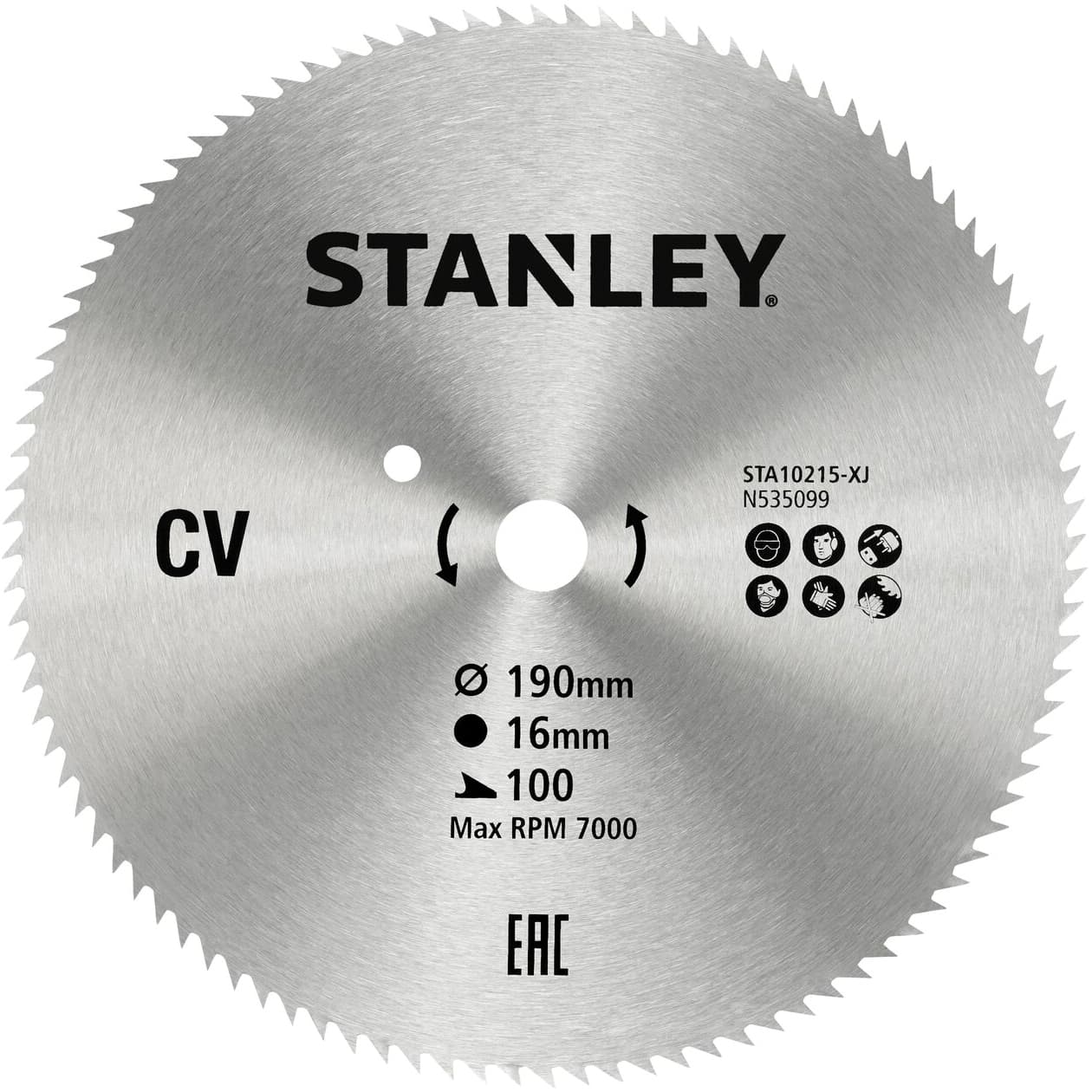 Lama Cromata X10215 Xj per Sega Circolare Ø Mm 190 100 Denti Stanley - 2
