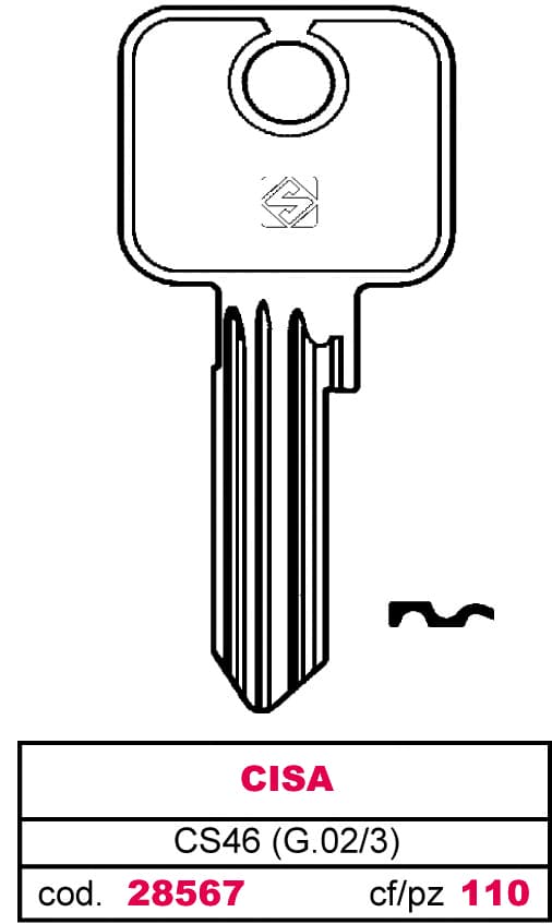 Chiave Asc CS46 (g.vac 3) Cisa 10 Pezzi Silca - 2