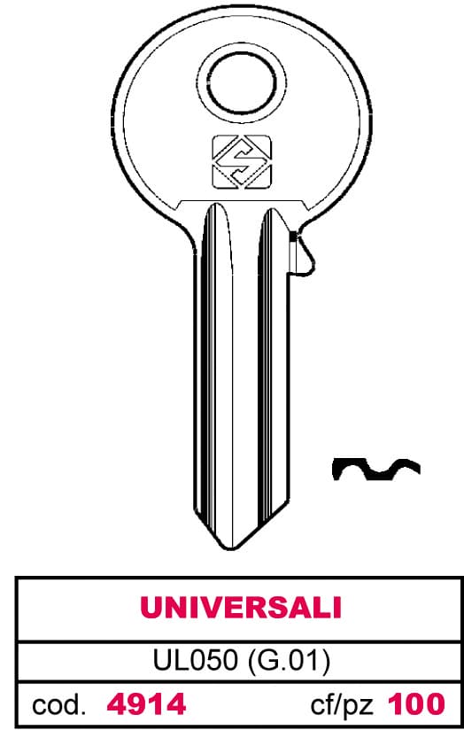 Chiave Asc UL050 (g.vab 0) Universale 100 Pezzi Silca - 2