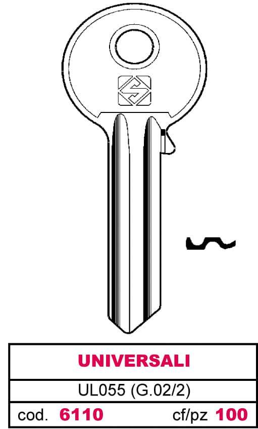 Chiave Asc UL055 (g.vac 2) Universale 100 Pezzi Silca - 2