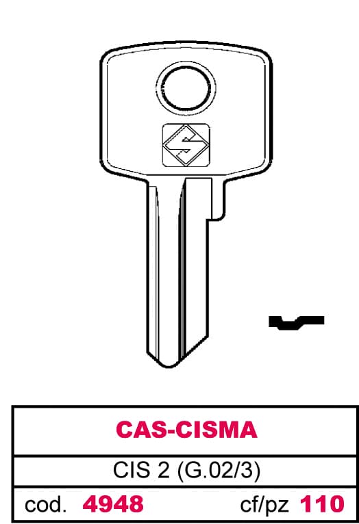 Chiave Asc Cis 2 (g.vac 3) Cas Cisma 20 Pezzi Silca - 2