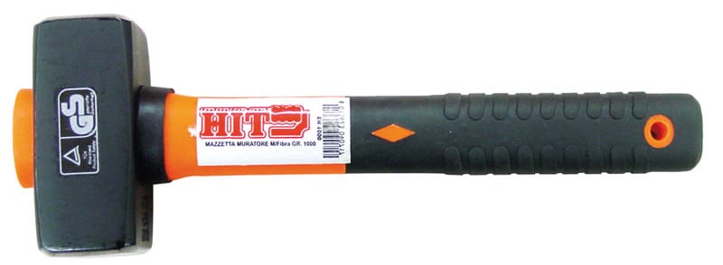 Mazzetta per Muratore Manico in Fibra di Vetro Gr. 800 6 Pezzi Hit - 2