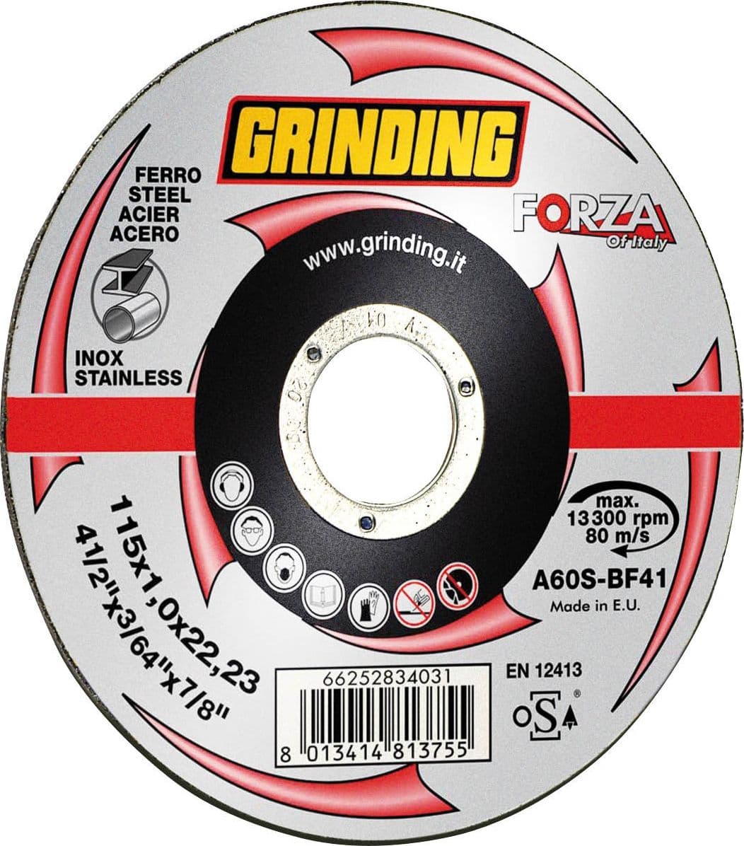Disco Abrasivo Piano Forza per Inox Ø Mm 230 x 1 9X22 23 25 Pezzi Grinding - 2