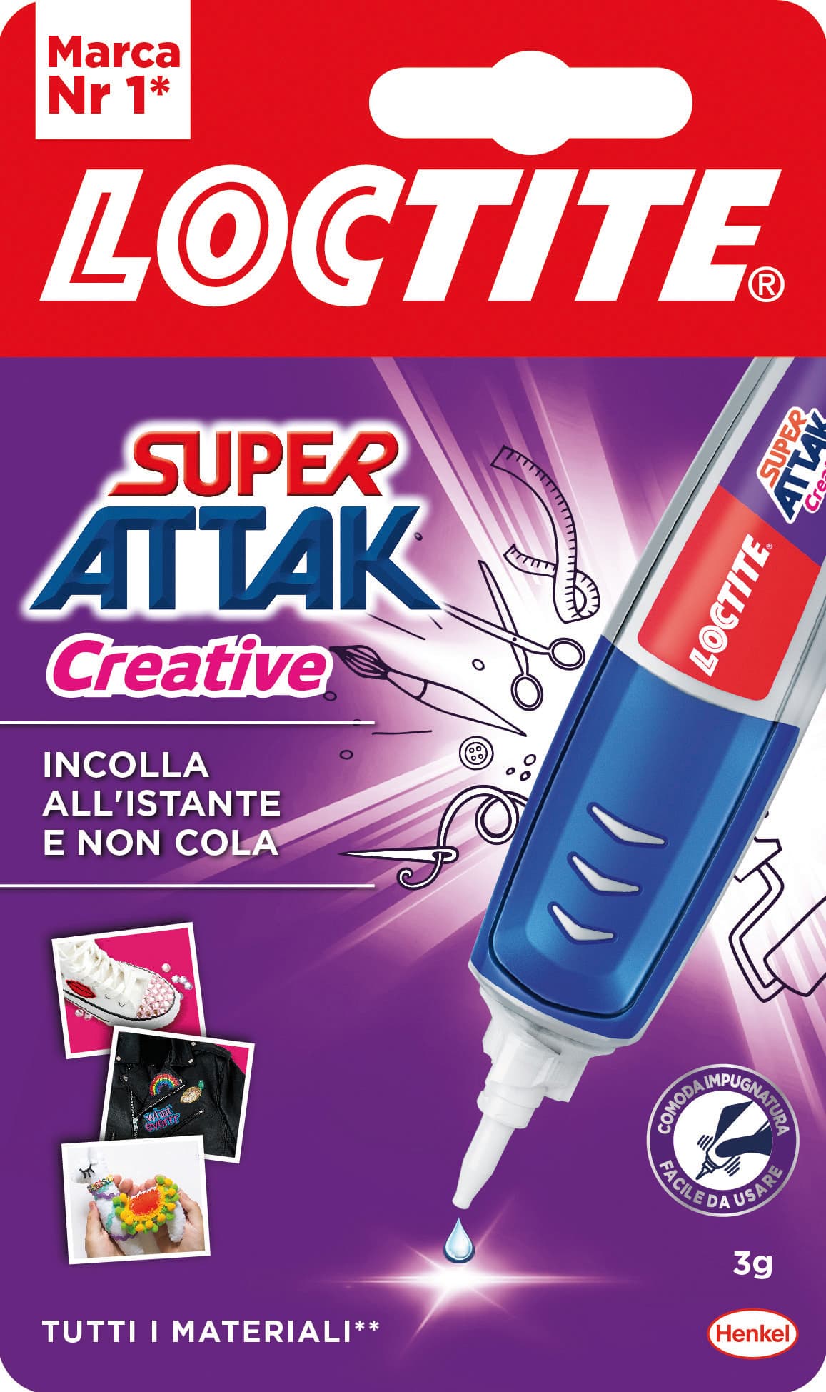 Colore La Super Attak Creative Gr. 3 12 Pezzi Henkel - 2