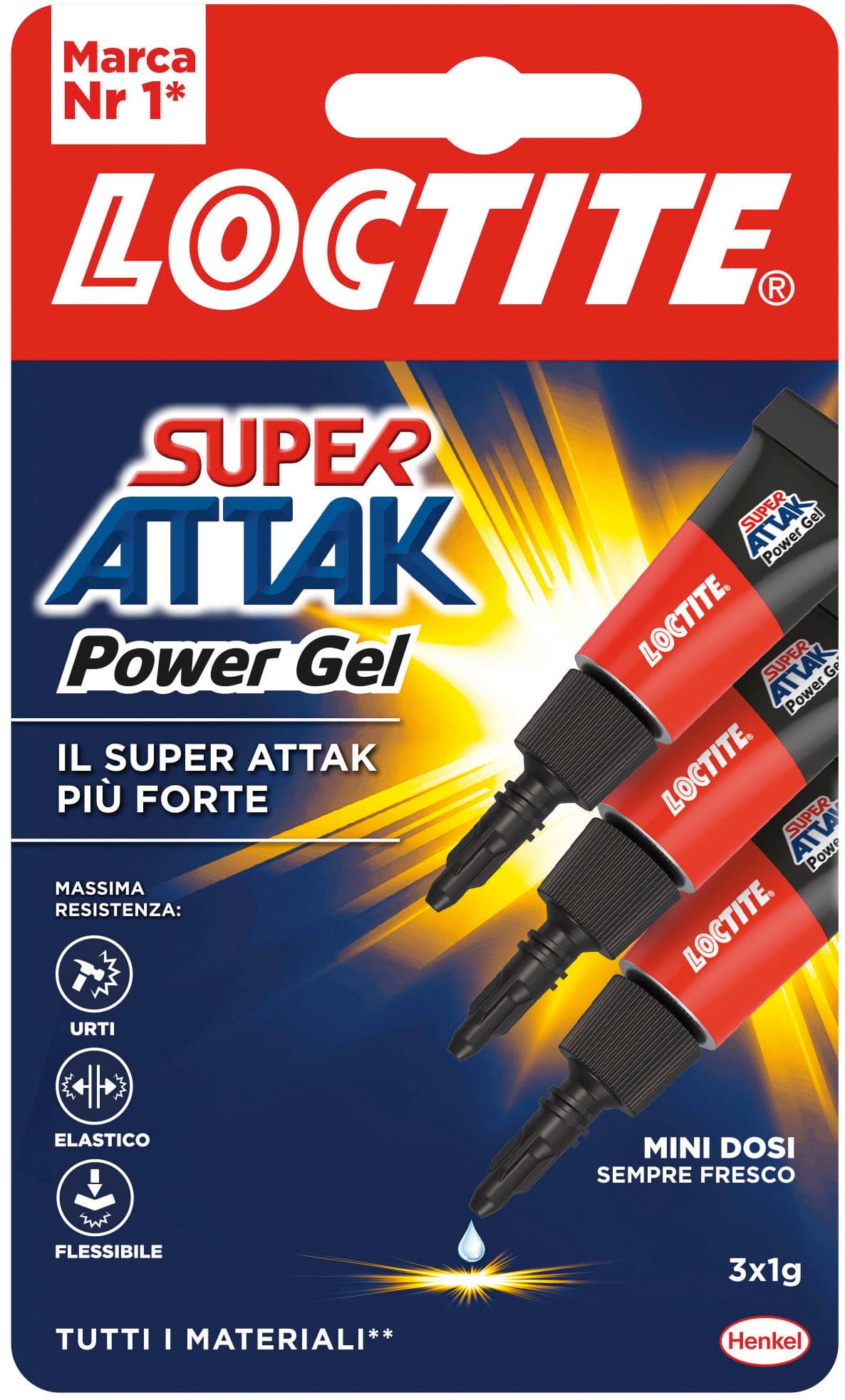 Colore La Super Attak Power Gel Mini Dosi 3 x 1 Gr. 24 Pezzi Henkel - 2