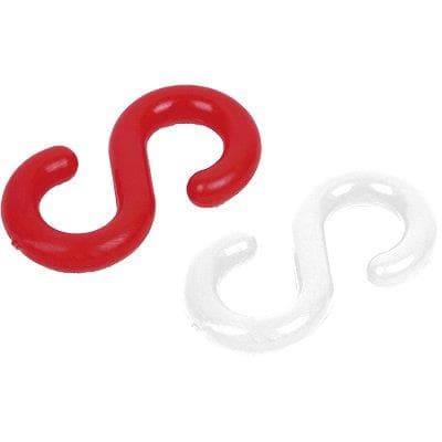 Gancio S per Catena Segnaletica Hand Plt Bianco Rosso D.mm 8 pz 2 Pezzi - 2