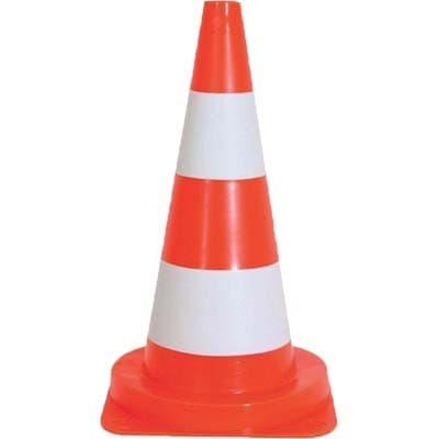 Cono Stradale Pe Bianco Arancio H 50 cm 2 Pezzi - 2