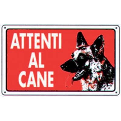 Targa Segnaletica Attenti al Cane Pp 20 x 30 cm 10 Pezzi - 2