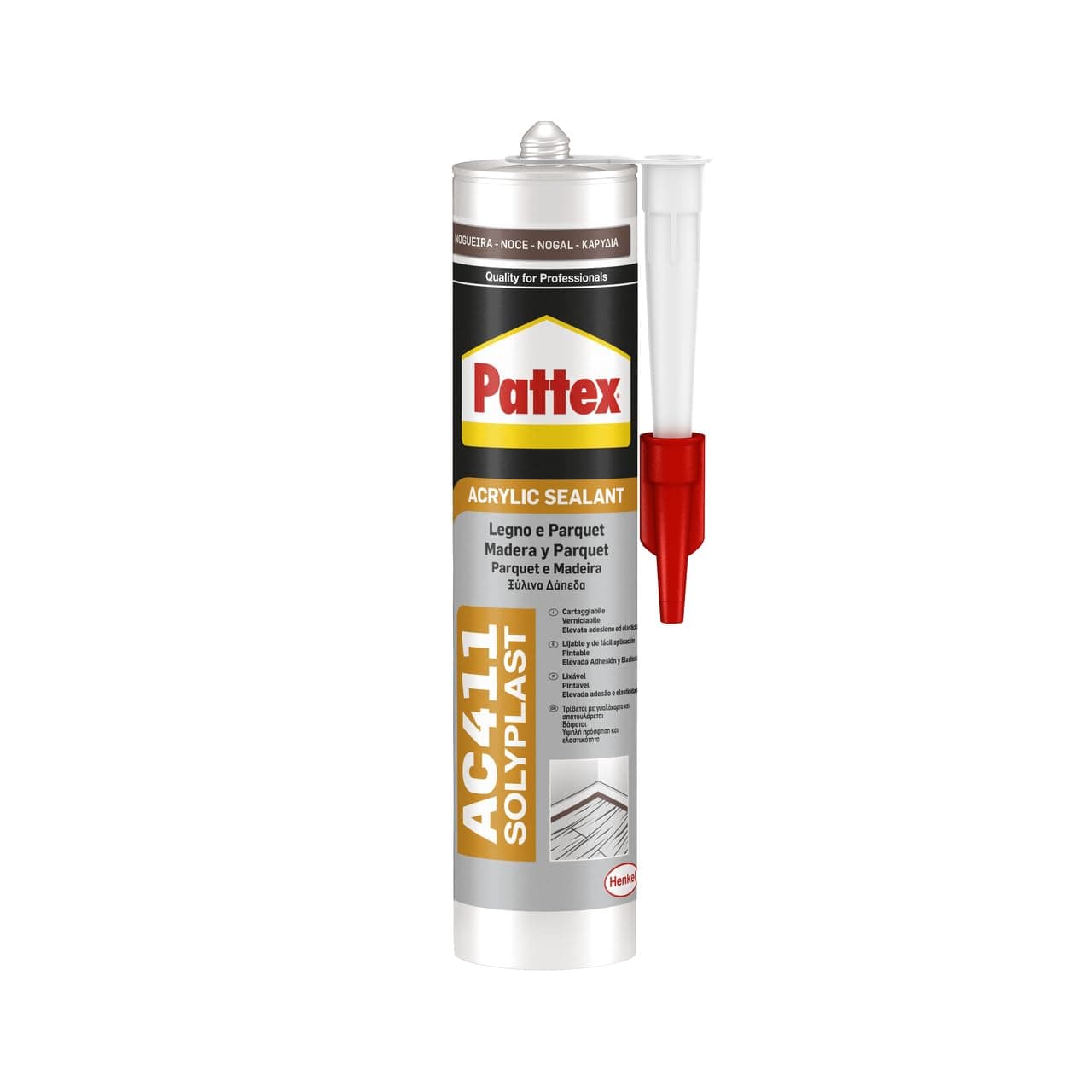 Silicone Acrilico Pattex per Legno e Parquet AC411 Ml. 300 Noce Henkel