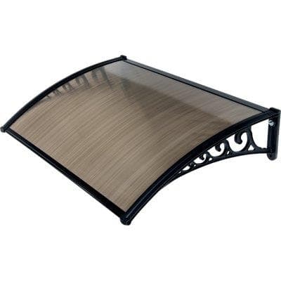 Pensilina in Policarbonato Alveolare Fumé 150 x 100 cm con Supporti Stars - 2