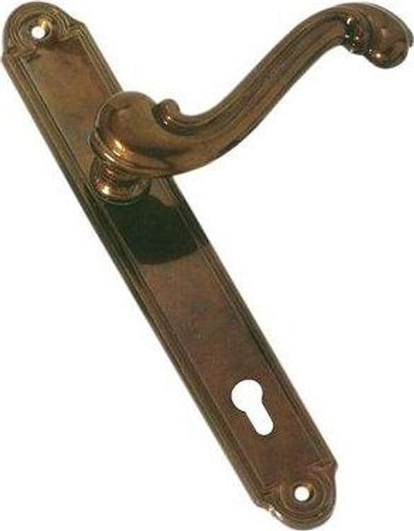 Maniglia Barocco Placca Foro Sagomato Ottone Bronzata Q8 Int 90 mm 2 Pezzi - 2