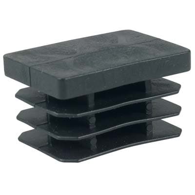 Puntale Interno Rettangolare Alettato Pe Nero 30 x 40 mm 50 Pezzi - 2