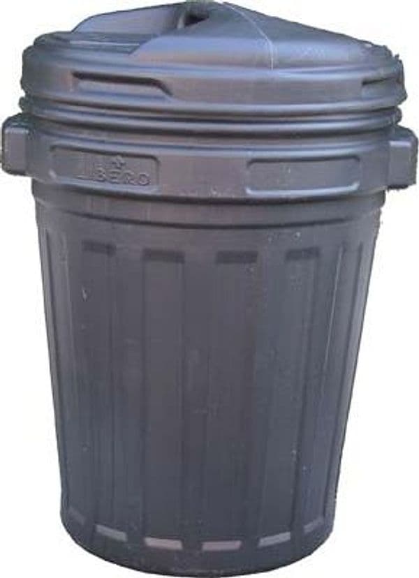 Bidone Immondizia con Coperchio a Vite Nero Lt 70 cm 45 H.cm 62 – Autres