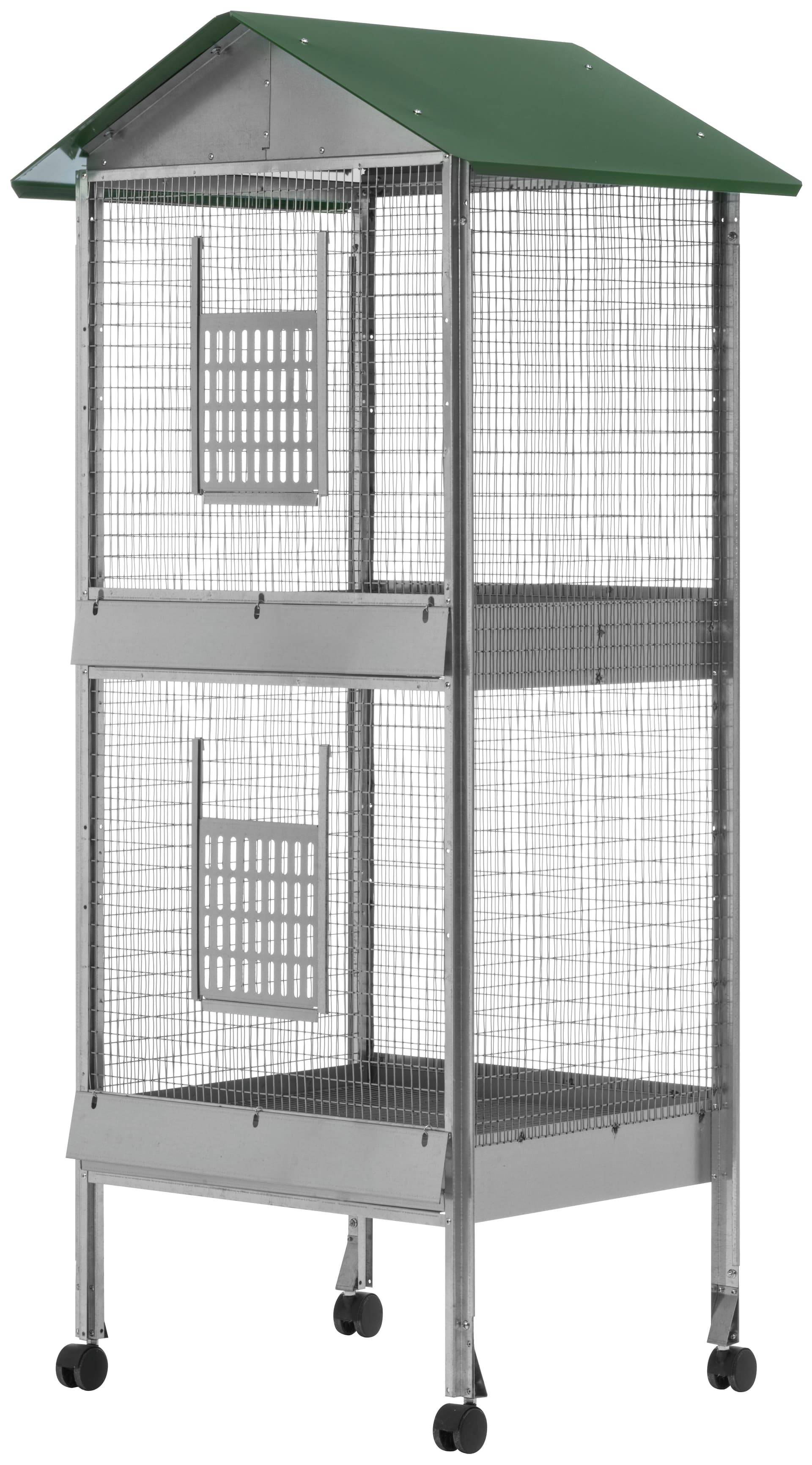 Voliera a Casetta Rettangolare a 2 Piani Cm 60 x 50X170 H - 2