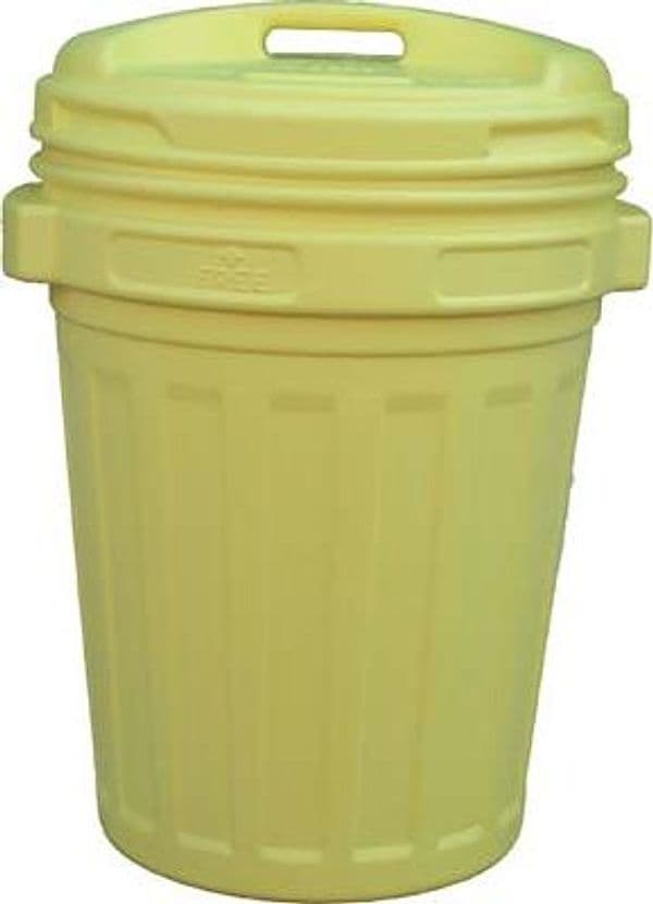 Bidone Immondizia con Coperchio a Vite Giallo Lt 70 cm 45 H.cm 62 - 2