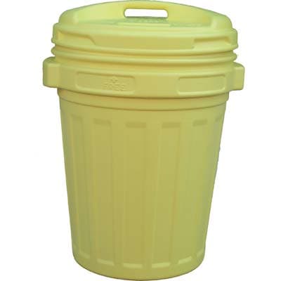Bidone Immondizia con Coperchio a Vite Giallo Lt 70 cm 45 H.cm 62 - 2