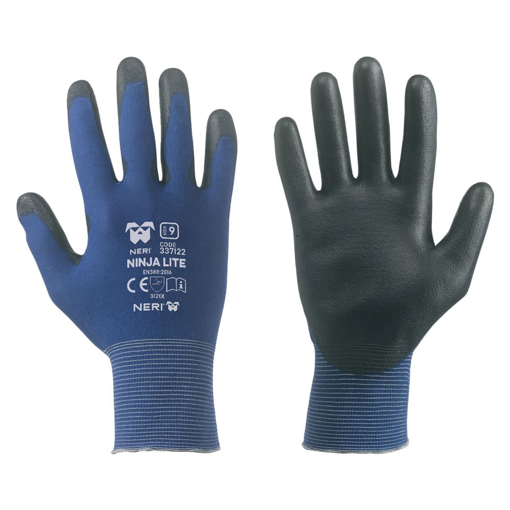 Guanti Neri Ninja Lite Nylon Poliuretano TG.10 12 Coppia - 2