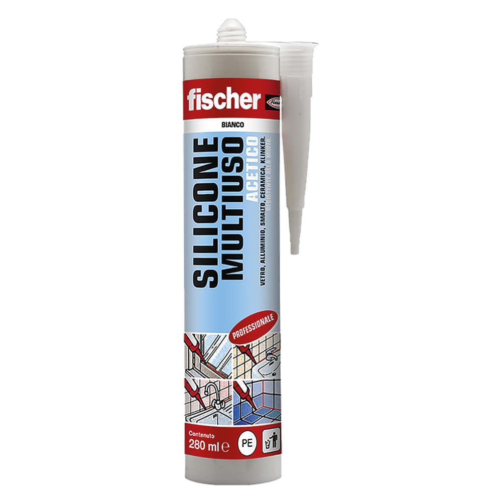 Silicone Acetico Multiuso RAL 9005 Nero Fischer 280 ml - 2