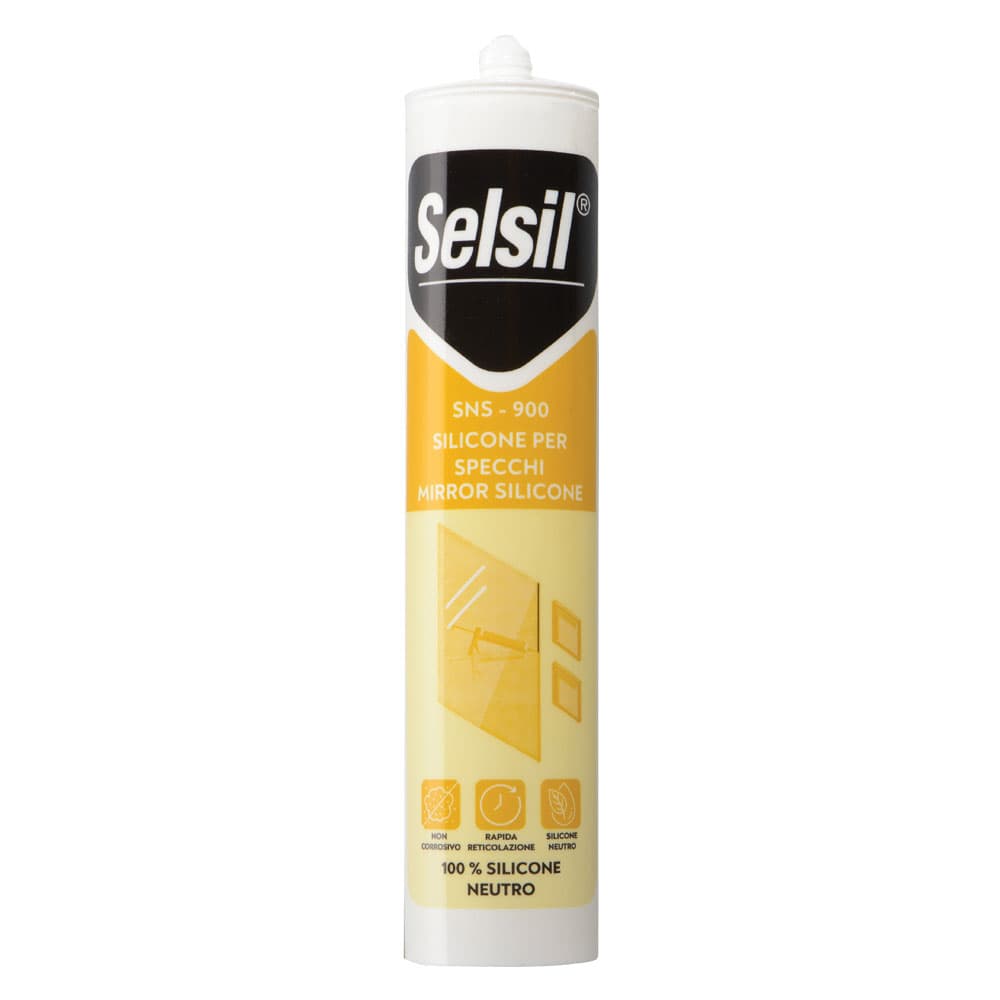 Silicone Neutro per Specchi Trasparente Selsil Sns 12 Pezzi 310 ml - 2