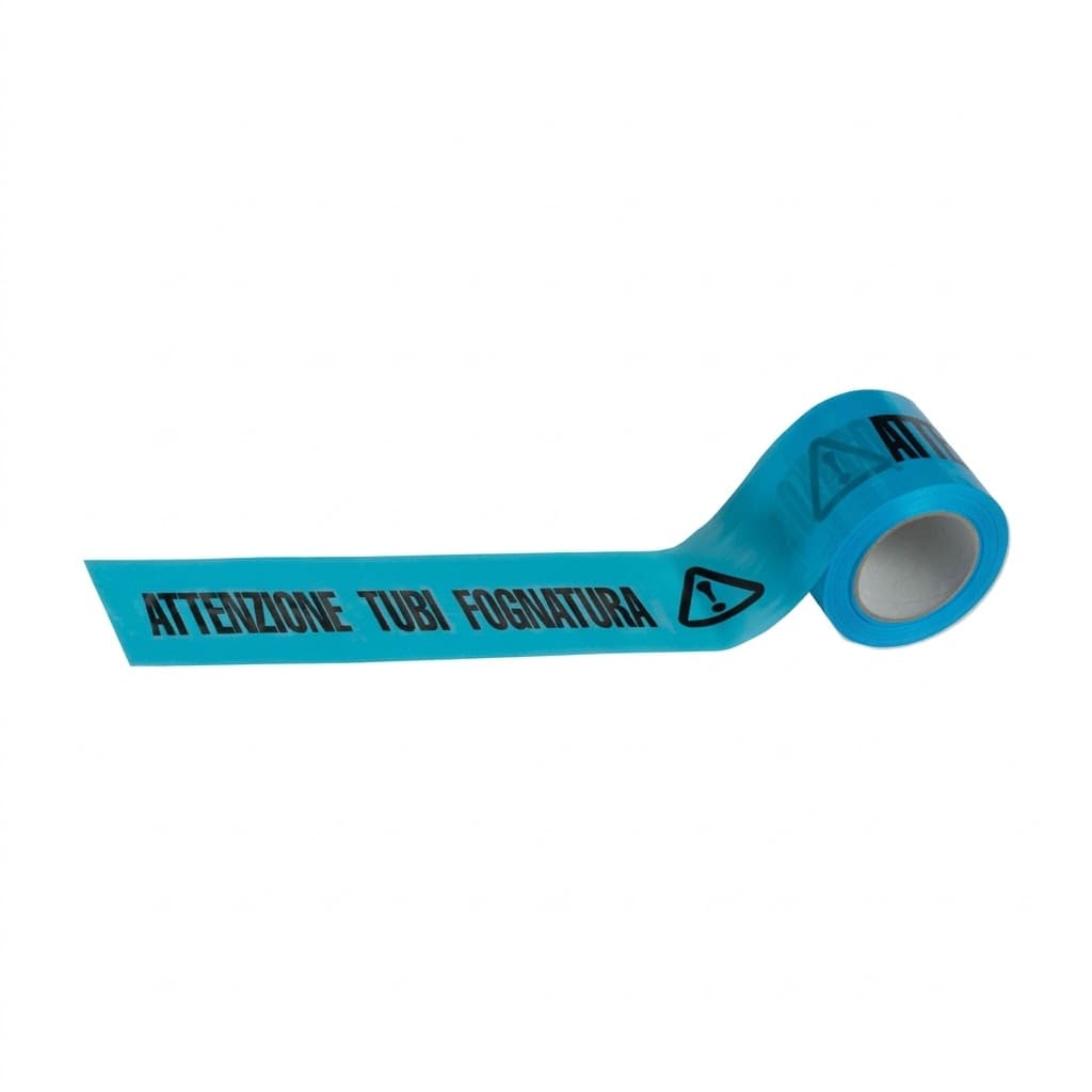 Nastro Segnaletico Attenzione Tubazioni Fogna Cm 10 x 200 M L. Colore Blu - 2