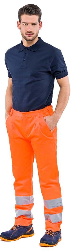 Pantalone Alta Visibilità Colore Arancio Fluo Misura M Codice 46478 - 2