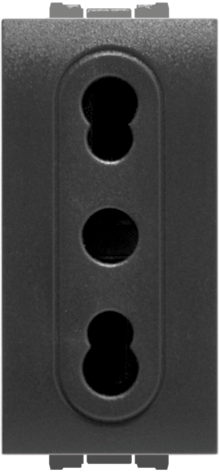 Presa Bivalente di Sicurezza 2P+T 10 16A Colore Antracite 20 Pezzi Feb - 2