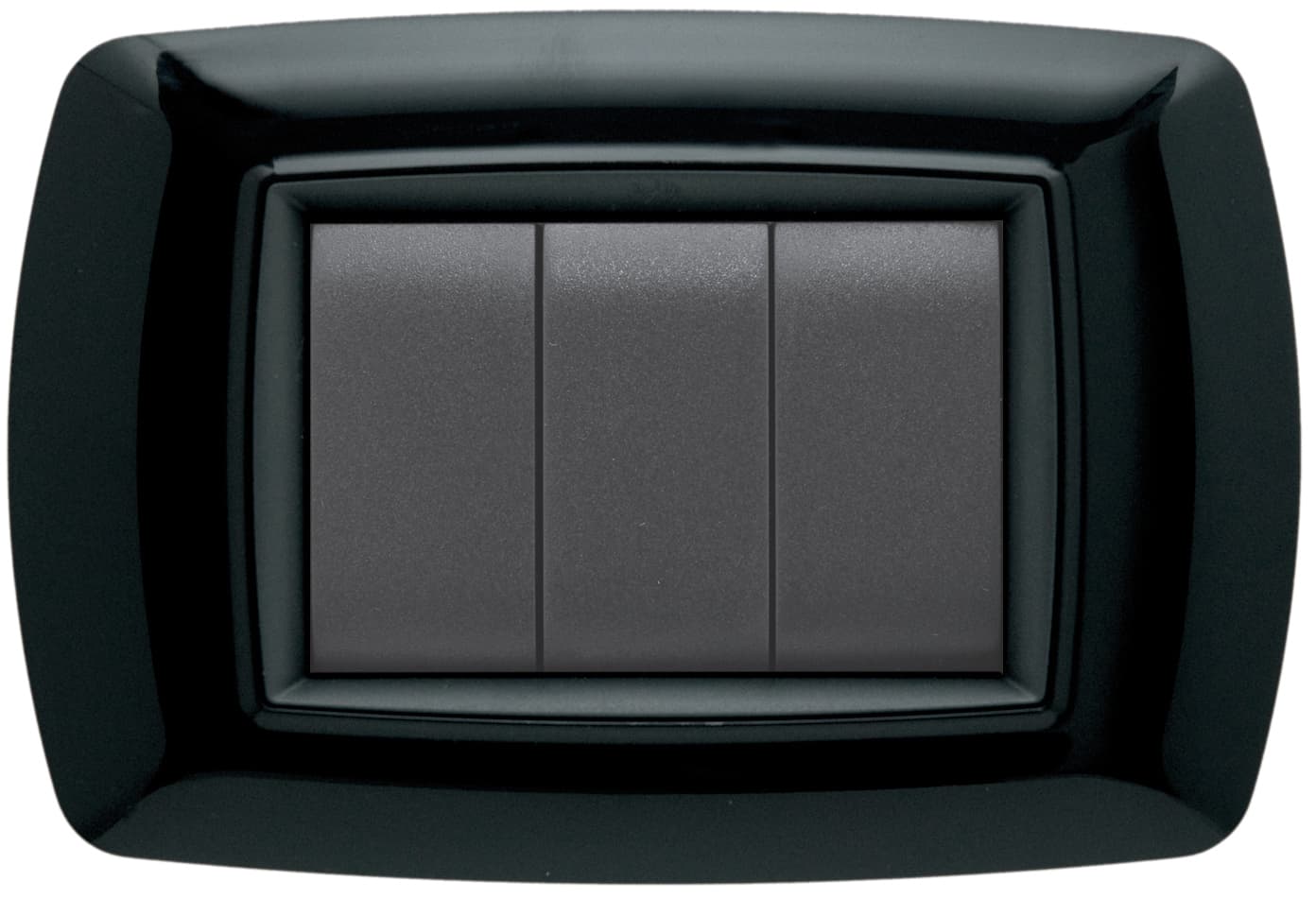 Placca Life Colore Nero 3 Posti 20 Pezzi Feb Elettrica - 2