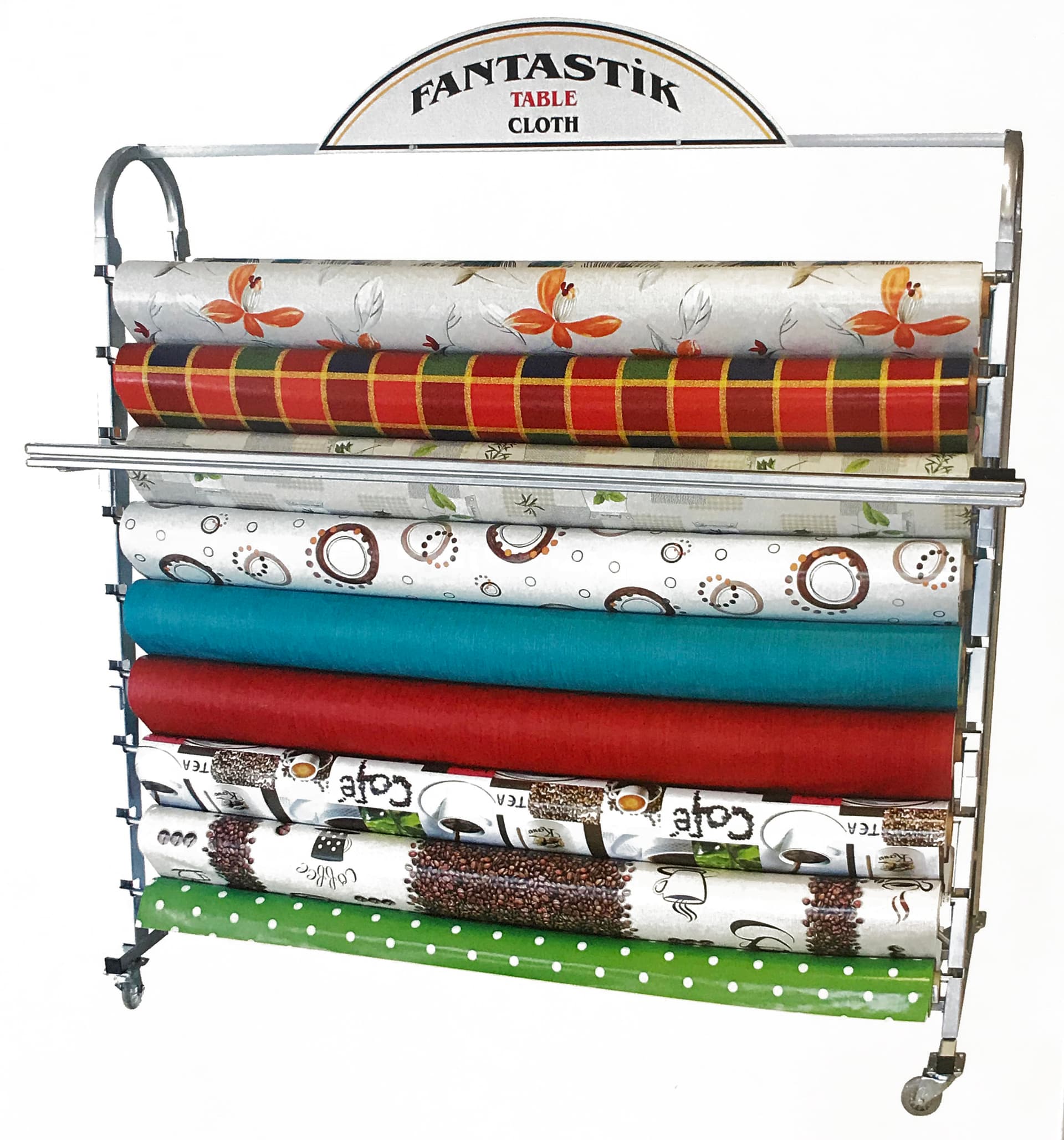 Espositore per Tovagliato Fantastik Capacità 18 Rotoli Cm 155 x 52X175 H - 2