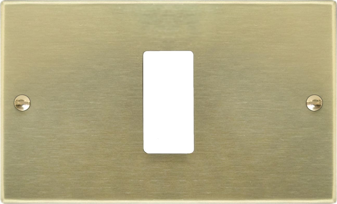 Placca in Alluminio Colore Champagne 1 Posto 50 Pezzi Feb Elettrica - 2
