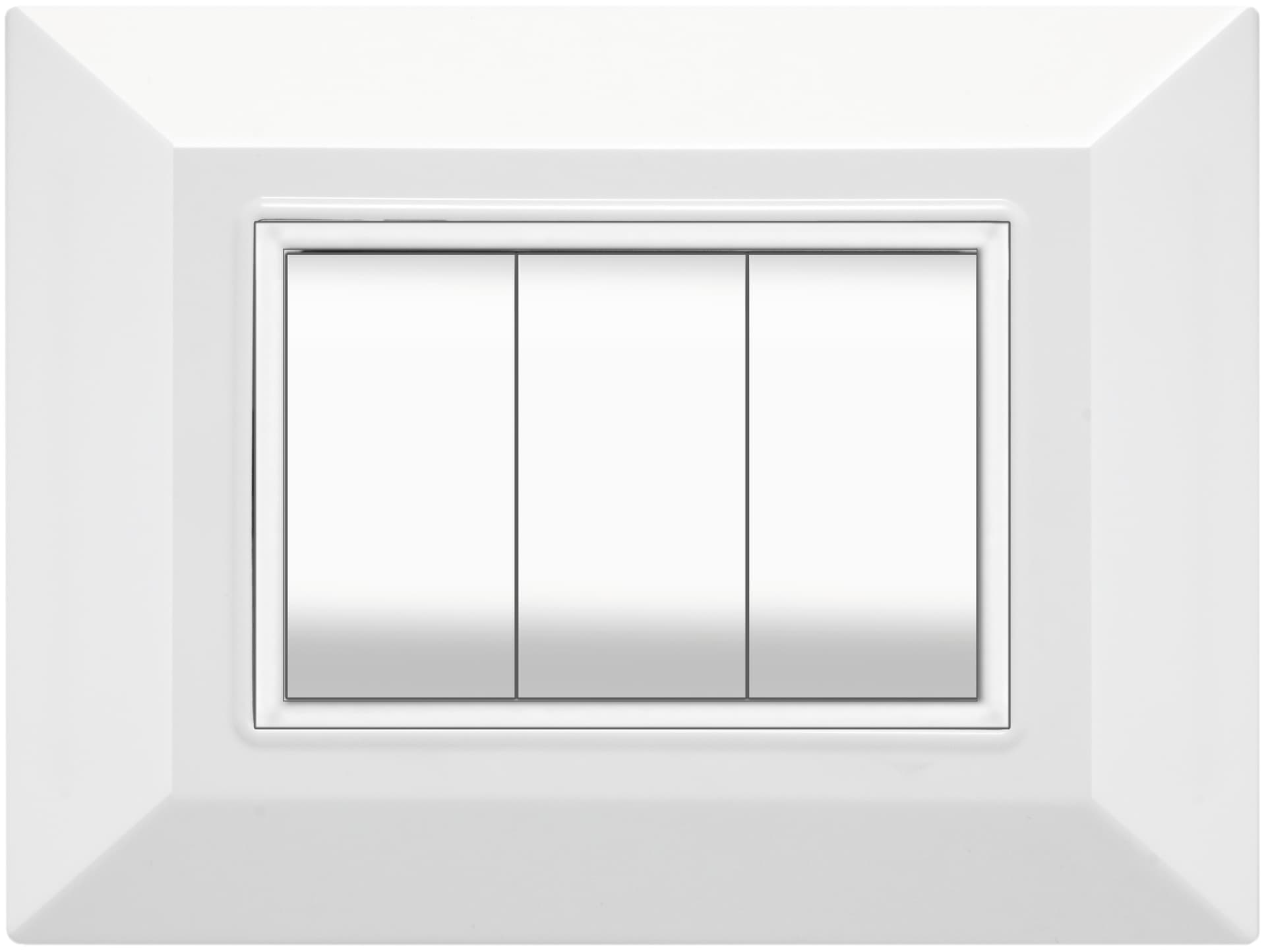 Placca Plain Colore Bianco 3 Posti 20 Pezzi Feb Elettrica - 2