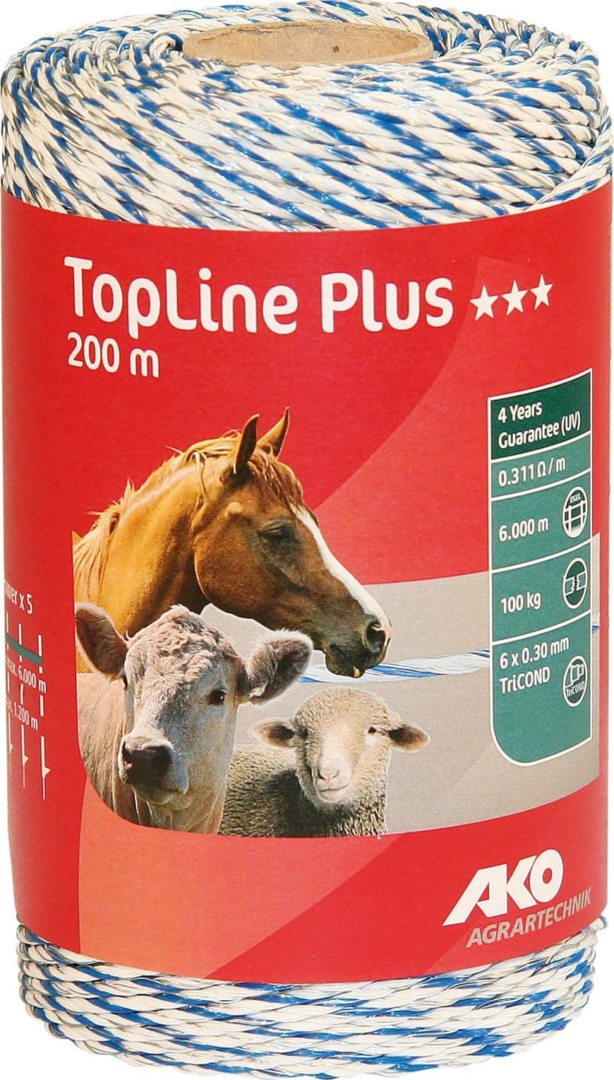 Filo Elettrificato Tondo per Recinto Topline Plus Bianco Blu M 200 Fili 6 - 2