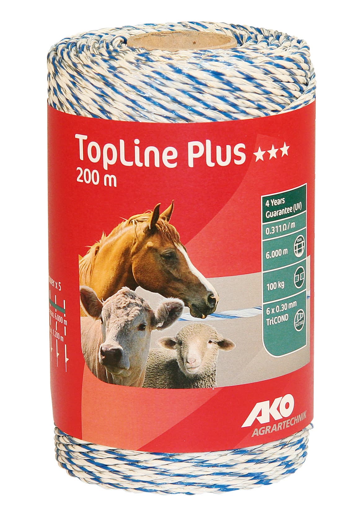 Filo Elettrificato Tondo per Recinto Topline Plus Bianco Blu M 200 Fili 6 - 2