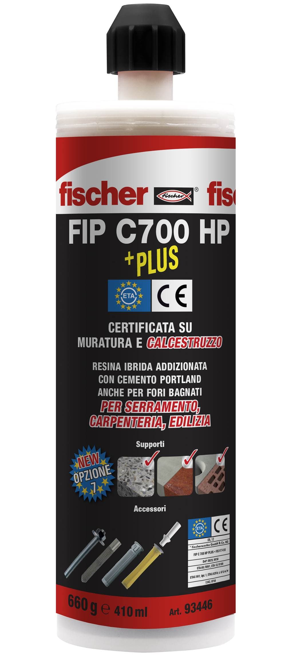 Ancorante Chimico Fip C700 Hp Plus Cartuccia Ml. 410 12 Pezzi Fischer - 2