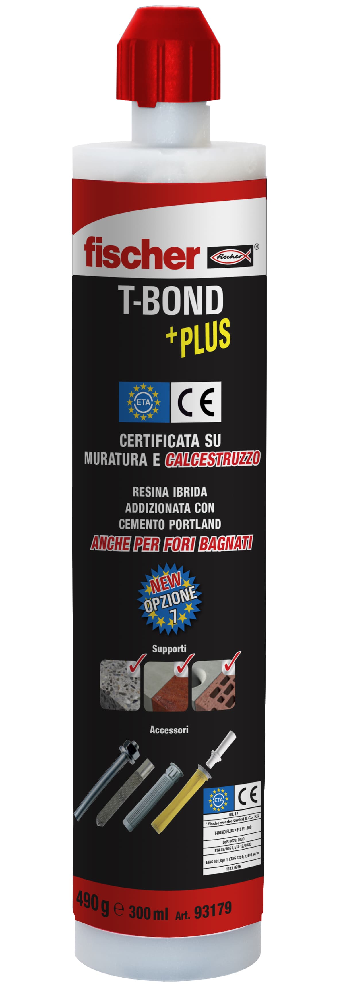 Ancorante Chimico T Bond Plus Cartuccia Ml. 300 12 Pezzi Fischer - 2