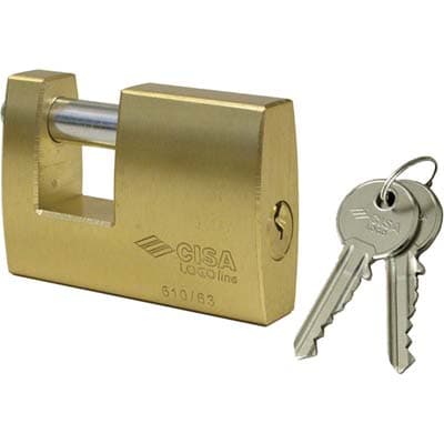 Lucchetto Rettagolare 21610 Logo Ottone Satinato Chiavi 2 mm 90 - 2