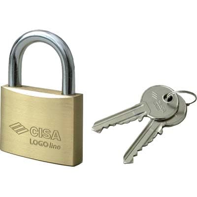 Lucchetto 21010 Logo Ottone Arco Cromato Chiavi 2 20 mm 12 Pezzi - 2