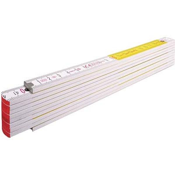 Doppiometro Legno 717 Stabila Bianco Giallo Decimetri Rossi 2 m 10 Pezzi - 2