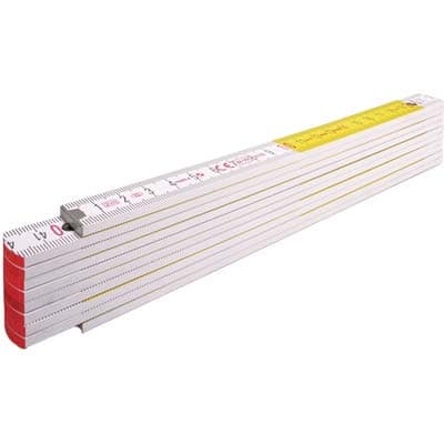 Doppiometro Legno 717 Stabila Bianco Giallo Decimetri Rossi 2 m 10 Pezzi - 2
