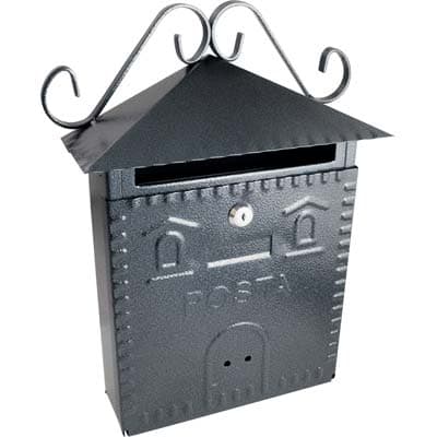 Cassetta Posta Casetta 703 Acciaio Vern Nero Argento Mm 300X100 H.mm 360 - 2