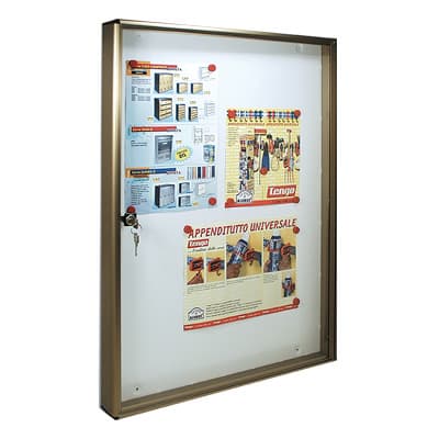 Bacheca Porta Avvisi Alubox Alluminio Bronzato 4XA4 Mm 550X50 H.mm 730 - 2