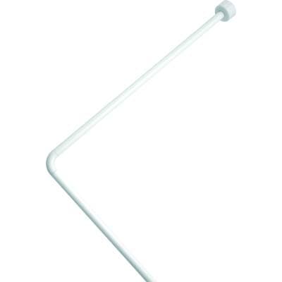 Tubo Reggitenda Angolare per Doccia Alluminio Bianco Mm 25 cm 80X80 - 2