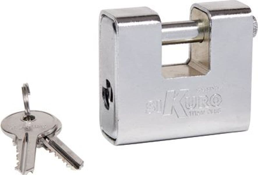 Lucchetto Antiscasso Corazzato Sk Ilsa SK90 Ottone Acciaio Cromato Chiavi 2 - 2