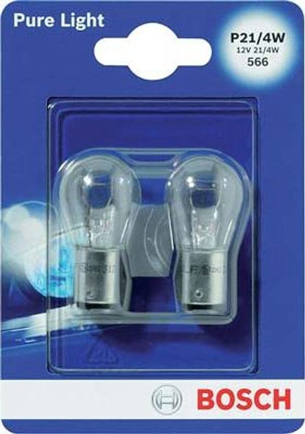 Lampada Auto Posteriori Pure Light P21 015 Bosch 12 V 2 Pezzi - 2